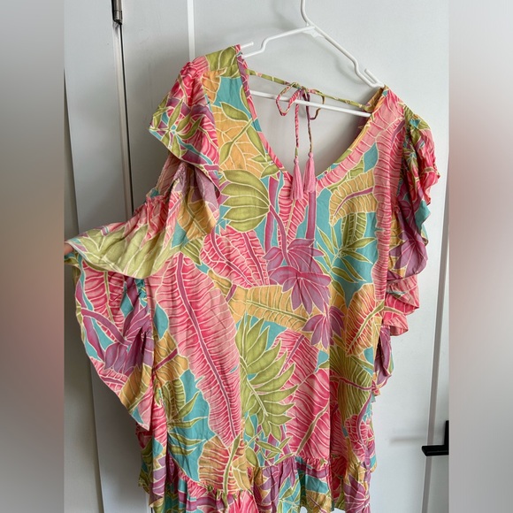 HOT LAVA - PONCHO RUFFLE - TAHITI PINK - S/M - BNWT - Picture 5 of 9